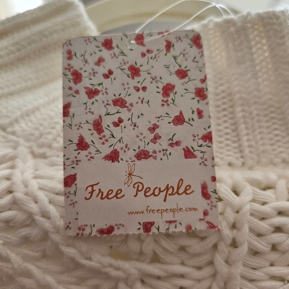 FREE PEOPLE NWT Women's Oversized Sweetheart Ivory Knit Mock Sweater Sz M - Picture 10 of 15